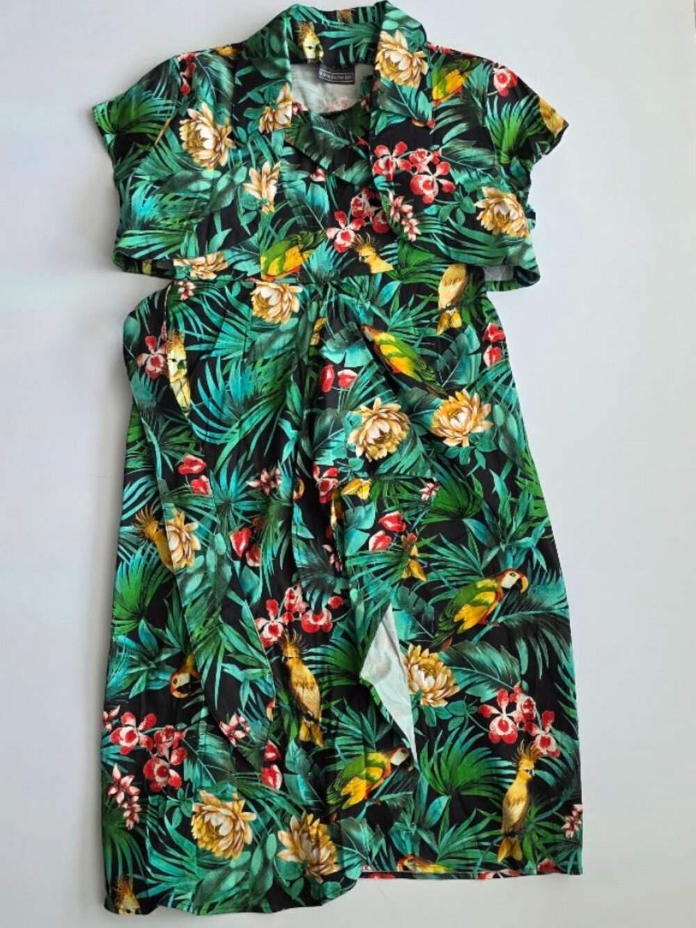 Pinup Couture Eden Dress with Bolero in Parrot Print XL NWT - Picture 3 of 6